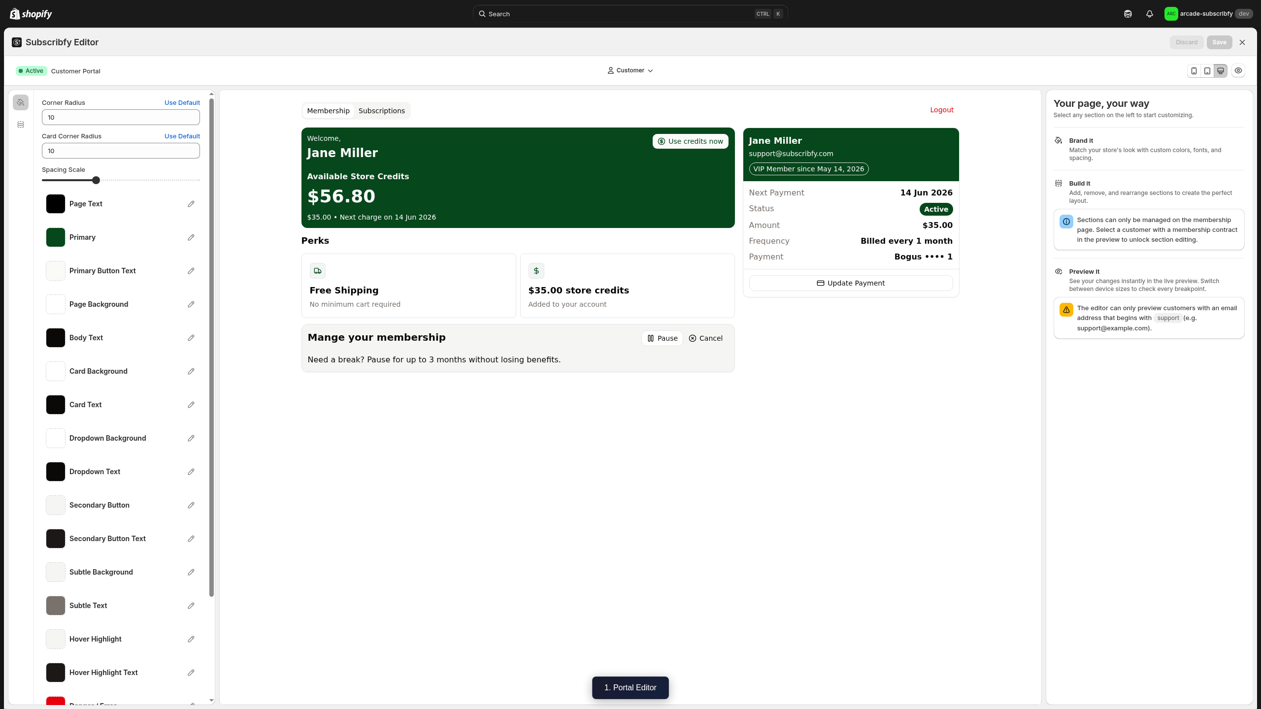 Adding and configuring a Featured Products block in the portal editor