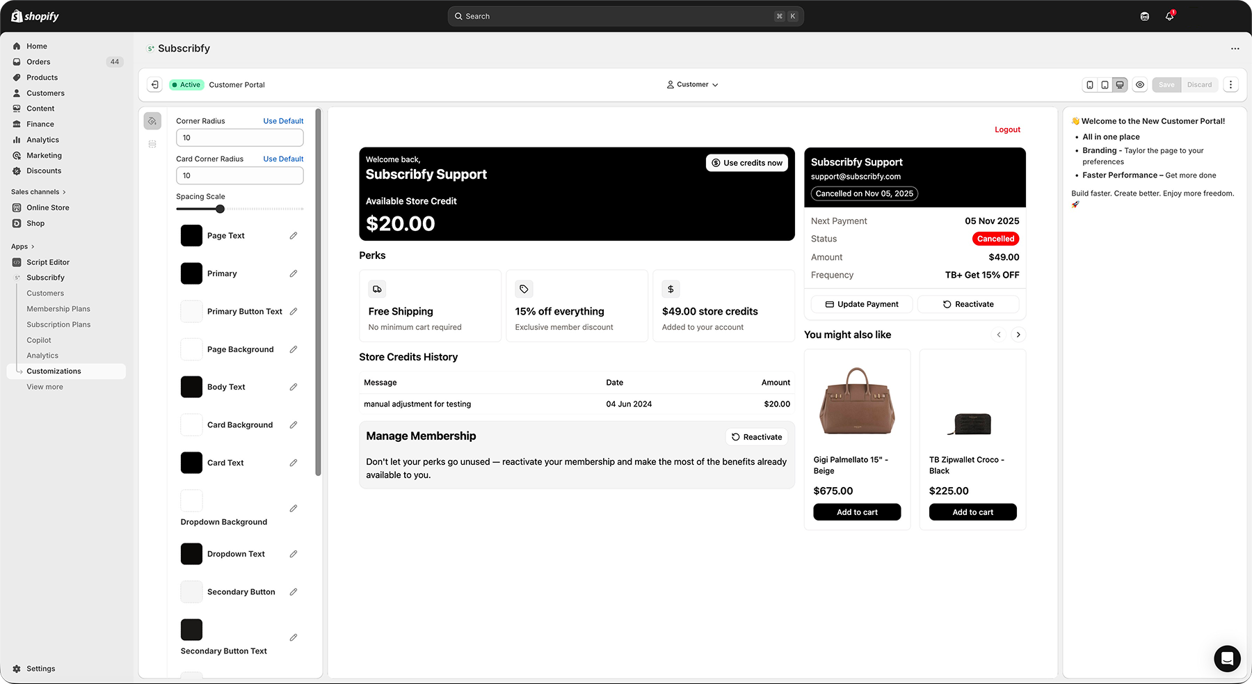 Logged In with Store Credits